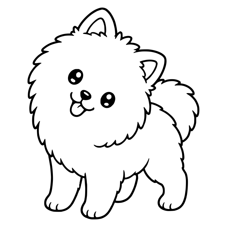 Pomeranian Puppy Standing with Head Tilted Left — free animal SVG cut file