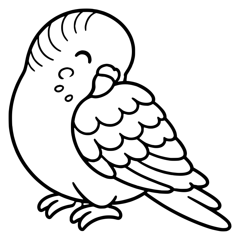 Budgie Preening Its Wing With Eyes Closed — free animal SVG cut file