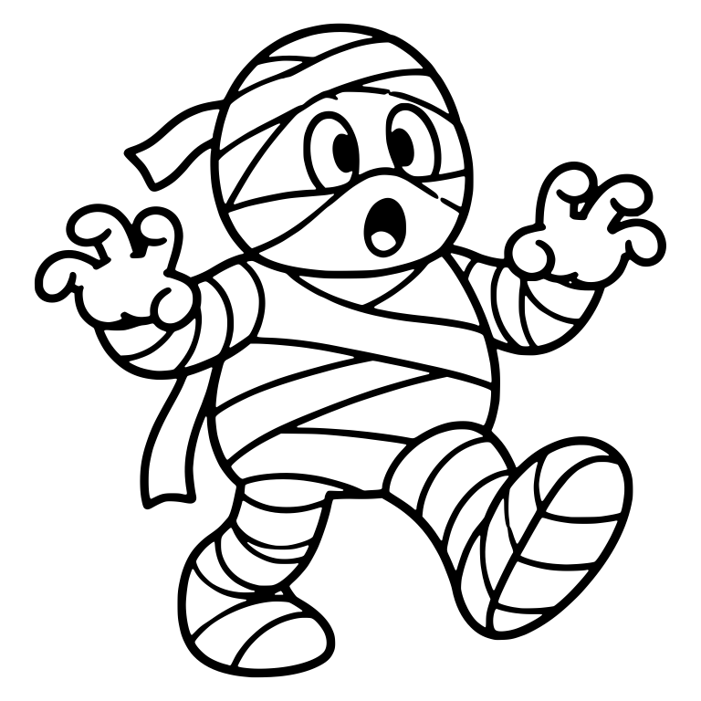 Retro Mummy Startled With Clawed Hands and Open Mouth — free fantasy-creature SVG cut file