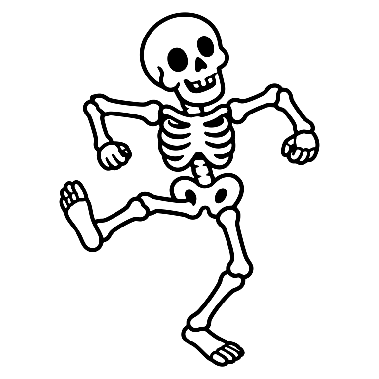 Retro Skeleton High Stepping With Fists at Sides — free skeleton SVG cut file