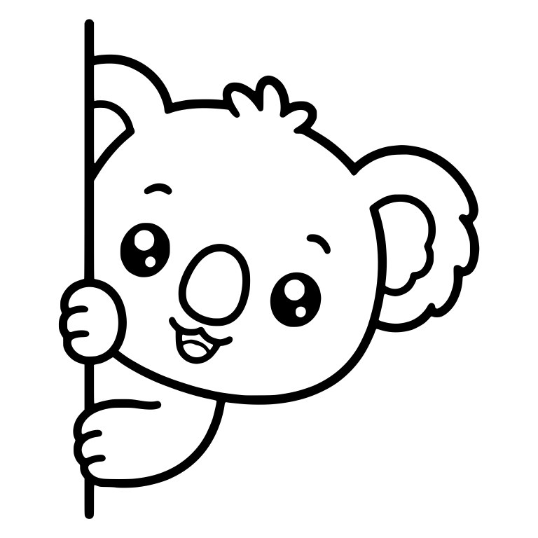 Big-Eyed Koala Peeking Around Left Edge — free animal SVG cut file