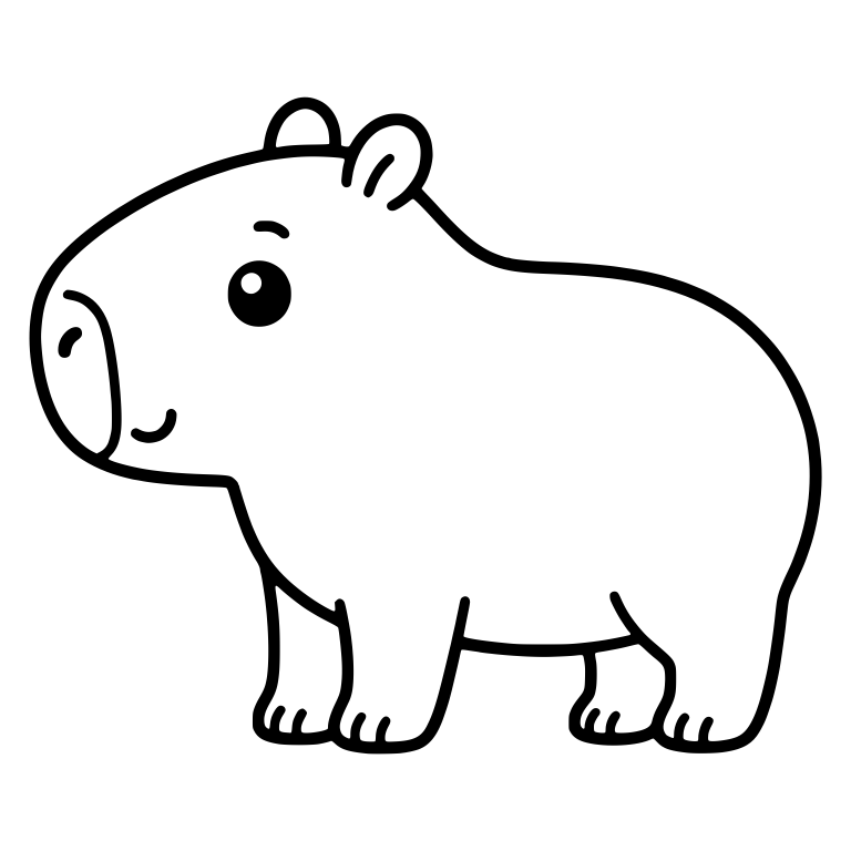 Small Capybara Standing in Profile Facing Left — free animal SVG cut file
