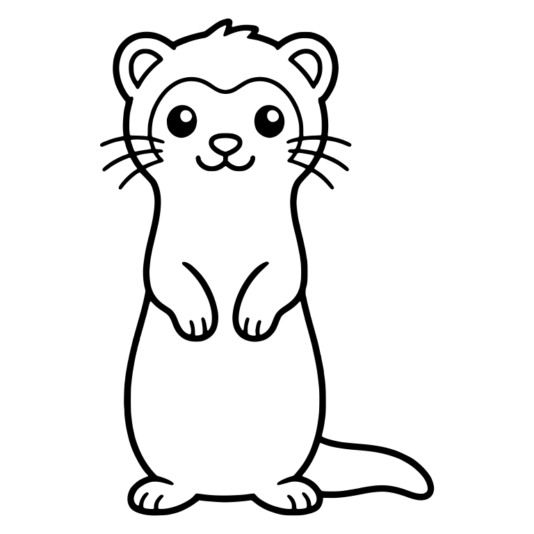 Smiling Ferret Standing Upright with Eye Mask — free animal SVG cut file