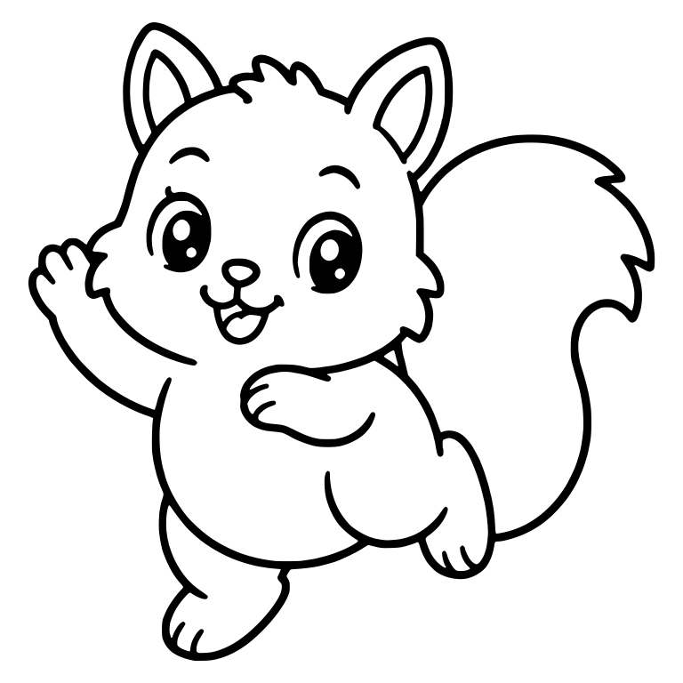 Squirrel Skipping with One Paw Waving — free animal SVG cut file