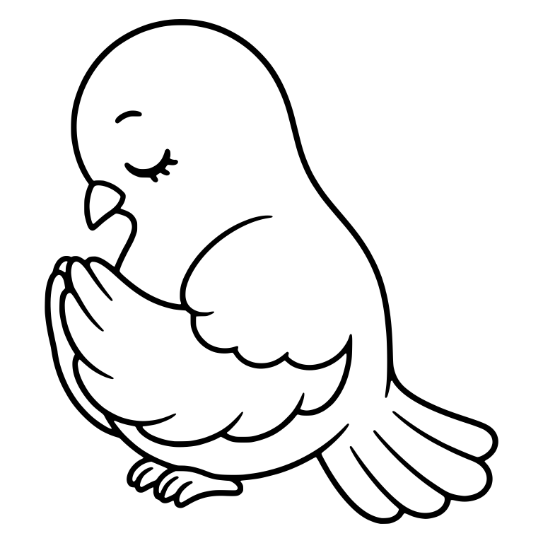 Bowing Dove With Closed Eyes and Prayer Wings — free animal SVG cut file