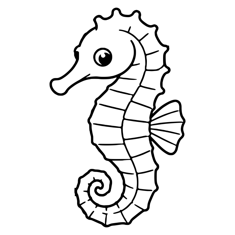 Seahorse With Crest Tick Marks And Cross-Banded Body — free animal SVG cut file