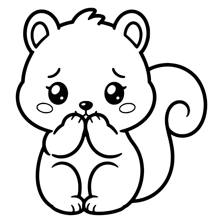 Shy Squirrel Covering Mouth With Both Paws — free animal SVG cut file