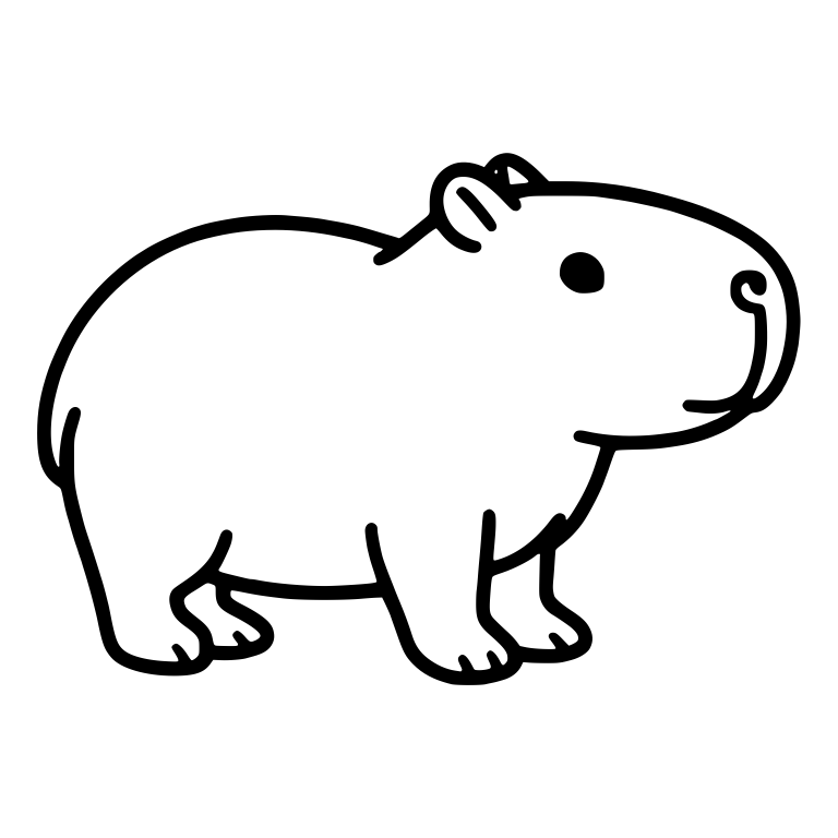 Small Capybara Standing Facing Right With Curled Nose — free animal SVG cut file