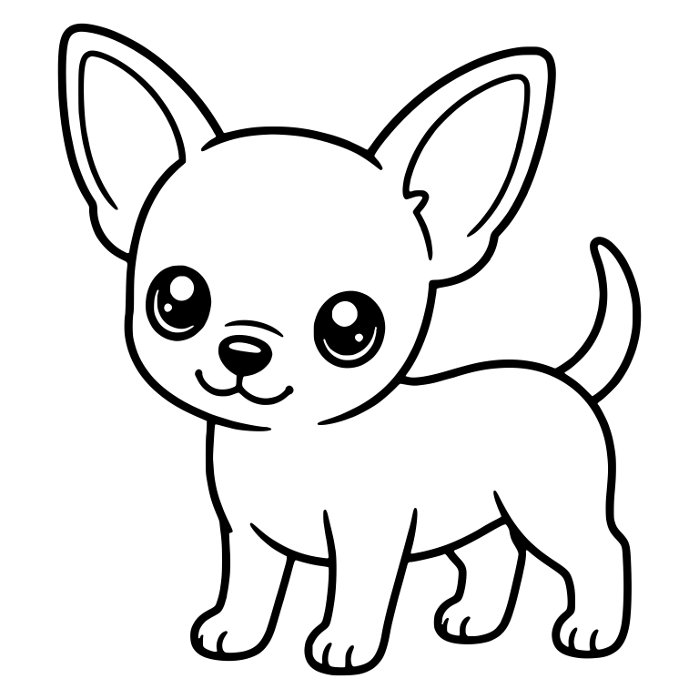 Glossy-Eyed Shorthair Chihuahua Standing Tail Up — free animal SVG cut file