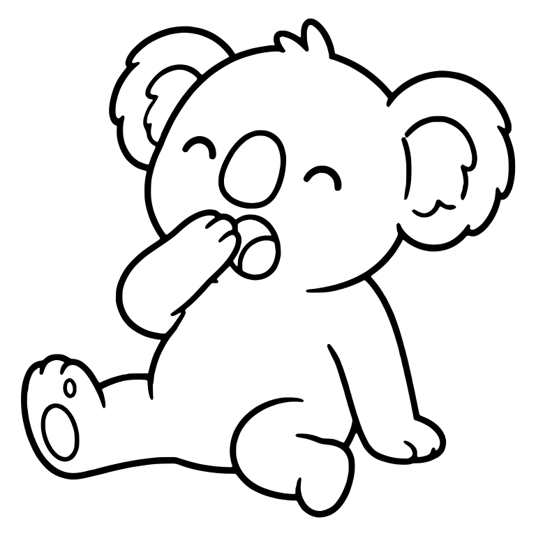 Koala Yawning with Paw Over Mouth — free animal SVG cut file