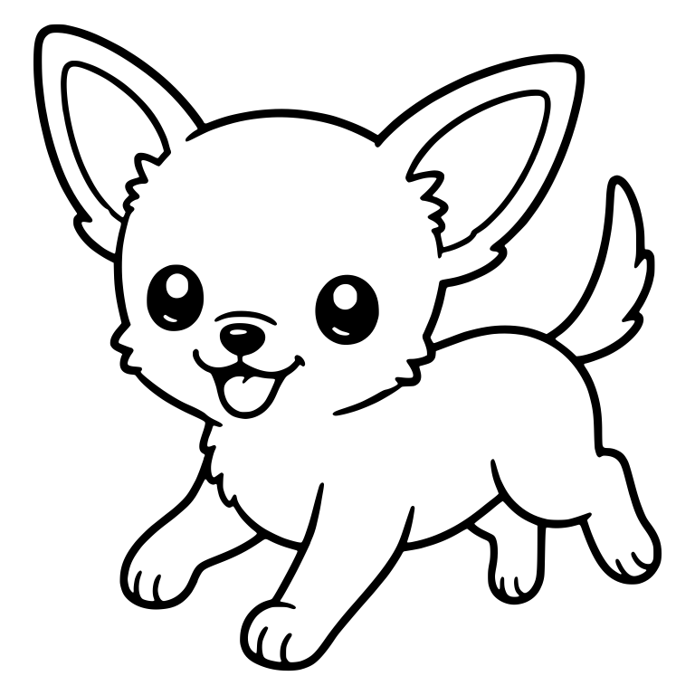 Trotting Chihuahua Puppy With Tongue Out and Raised Paw — free animal SVG cut file