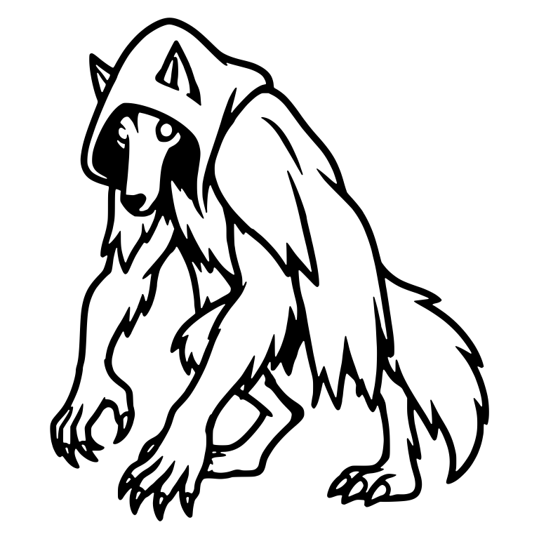 Hooded Werewolf Prowling on All Fours — free fantasy-creature SVG cut file