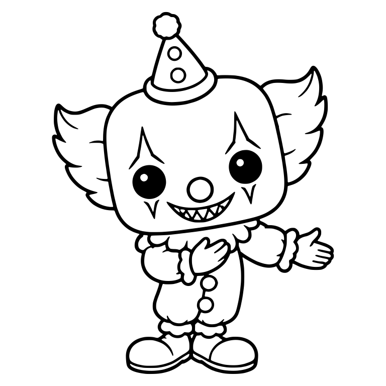 Spooky Clown in Party Hat With Toothy Grin — free characters SVG cut file