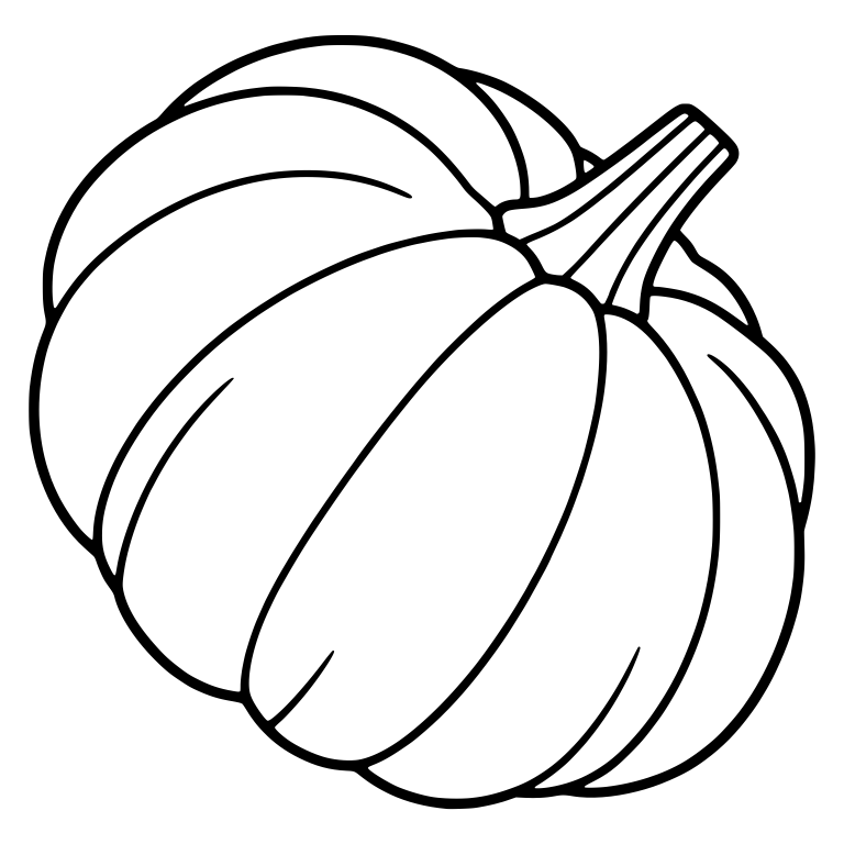 Tilted Pumpkin with Hairline Rib Details and Ridged Stem — free floral SVG cut file