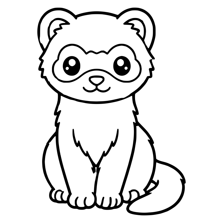 Kawaii Ferret Sitting With Big Sparkly Eyes — free animal SVG cut file