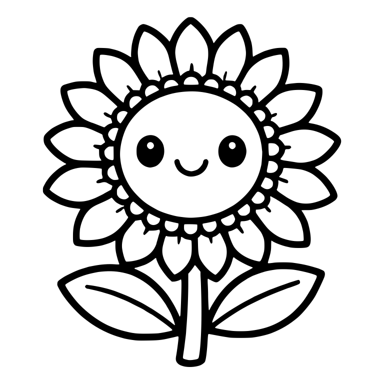 Smiling Sunflower With Beaded Center Ring — free floral SVG cut file