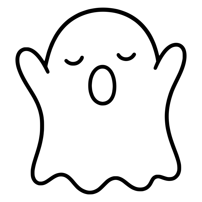 Sleepy Yawning Ghost With Arms Raised and Wavy Hem — free fantasy-creature SVG cut file