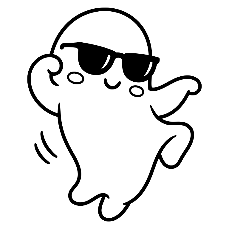 Sunglasses Ghost Striking A Cool Dance Pose — free fantasy-creature SVG cut file