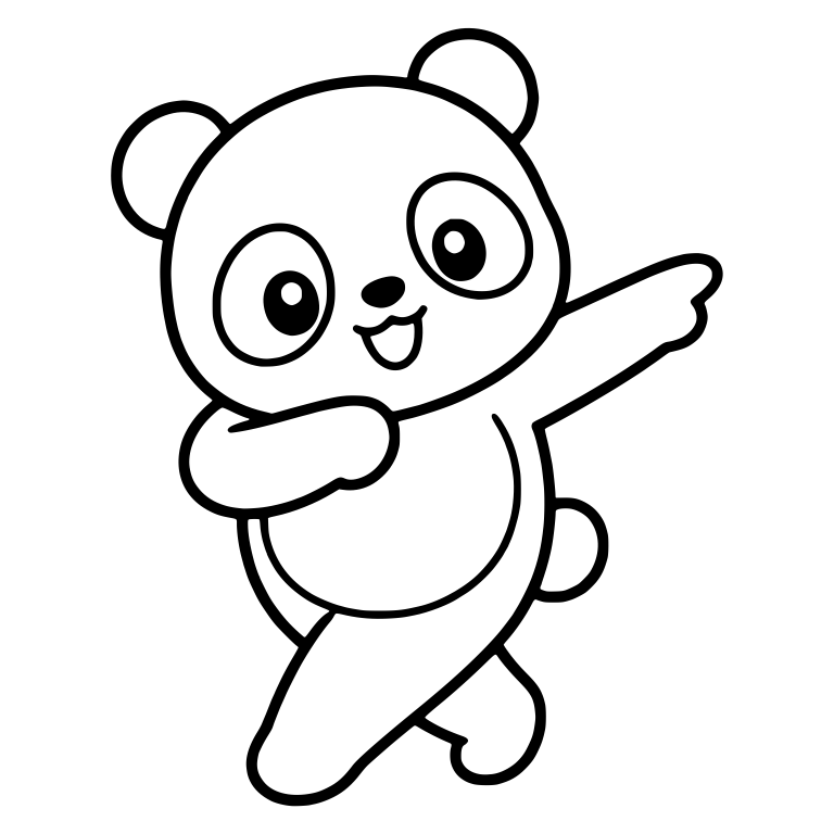 Panda Cub Dabbing With Arm Pointing Out — free animal SVG cut file