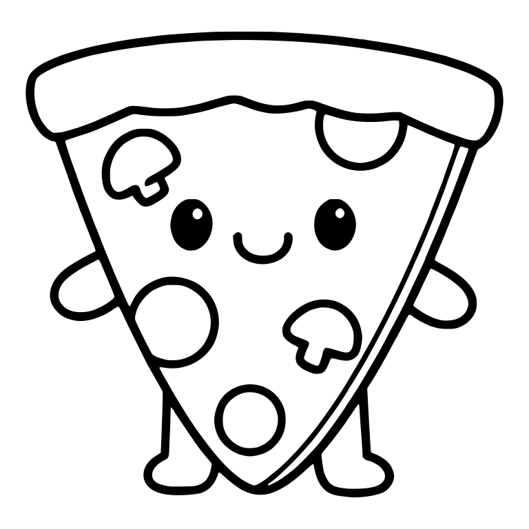 Standing Pizza Slice with Mushrooms and Pepperoni — free food SVG cut file