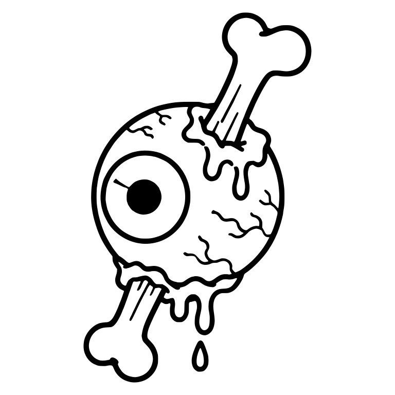 Eyeball Skewered By A Bone With Slimy Drips — free symbol SVG cut file