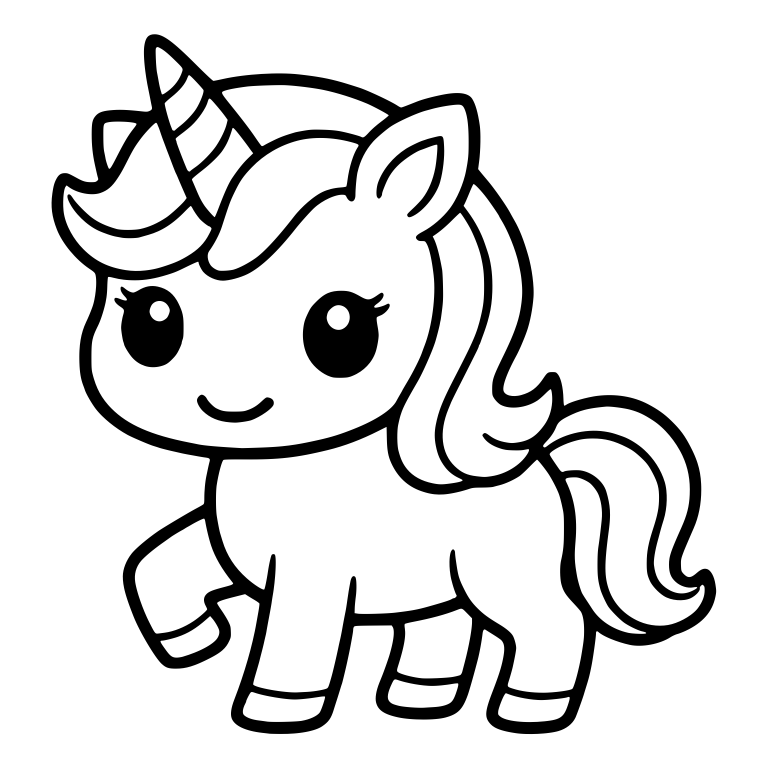 Unicorn Walking with One Raised Hoof and Long Lashes — free fantasy-creature SVG cut file