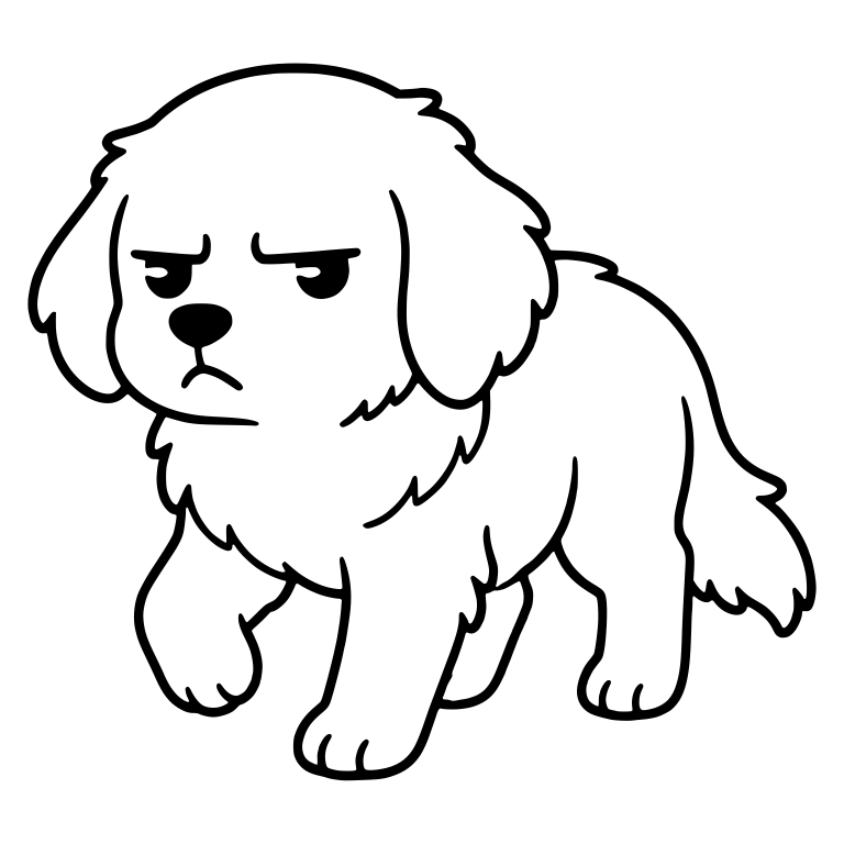 Glaring Golden Retriever Puppy Walking, One Paw Lifted — free animal SVG cut file