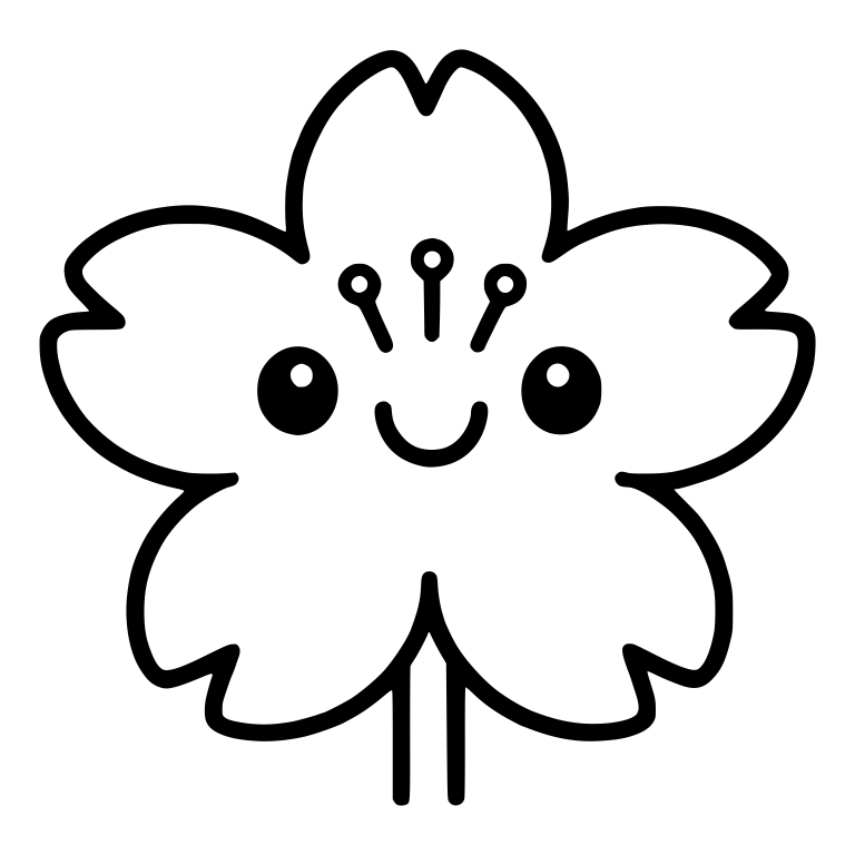 Cherry Blossom Face With Three Stamens and Twin Stem — free floral SVG cut file