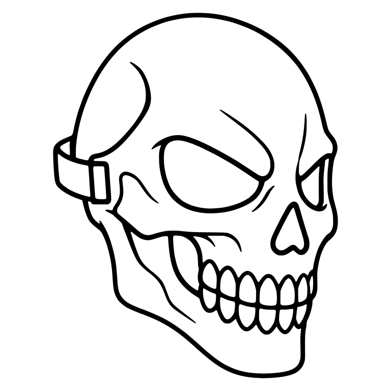 Angled Skull Mask With Back Strap and Buckle — free skeleton SVG cut file