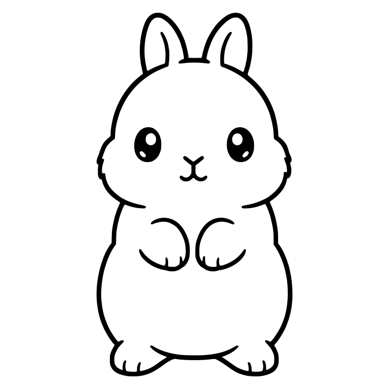 Kawaii Bunny Standing Tall On Hind Legs — free animal SVG cut file