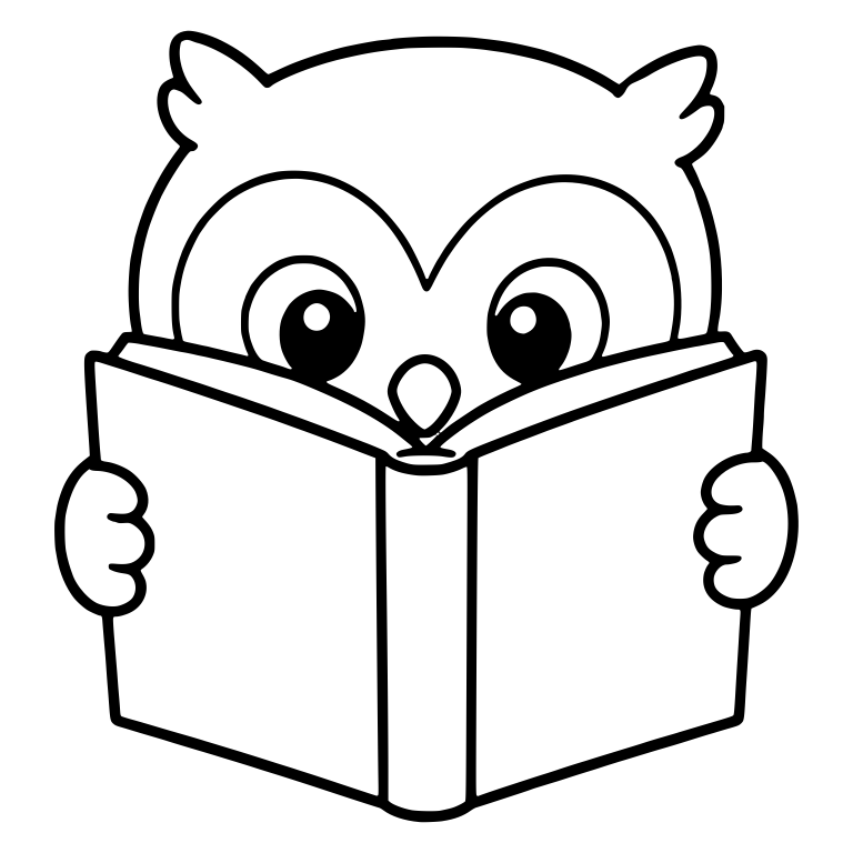 Owl Peeking Over a Large Open Book — free animal SVG cut file