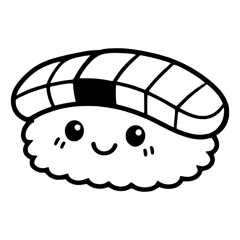 Salmon Nigiri With Nori Band and Blush Marks — free food SVG cut file