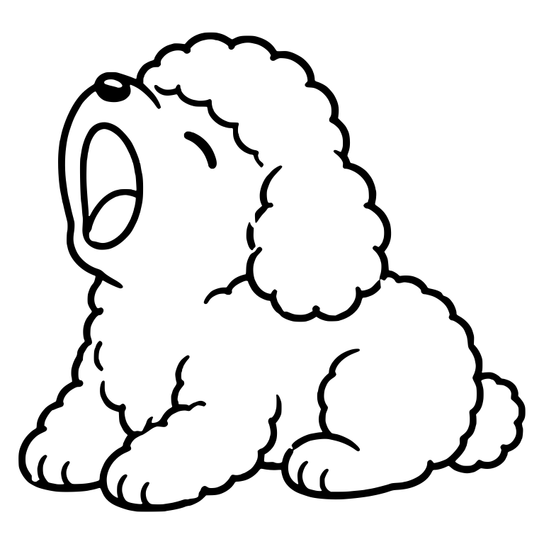 Toy Poodle Puppy Yawning While Sitting with Head Back — free animal SVG cut file