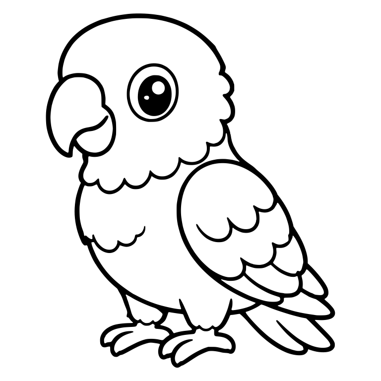 Standing Parrot Facing Left With Big Round Eye — free animal SVG cut file