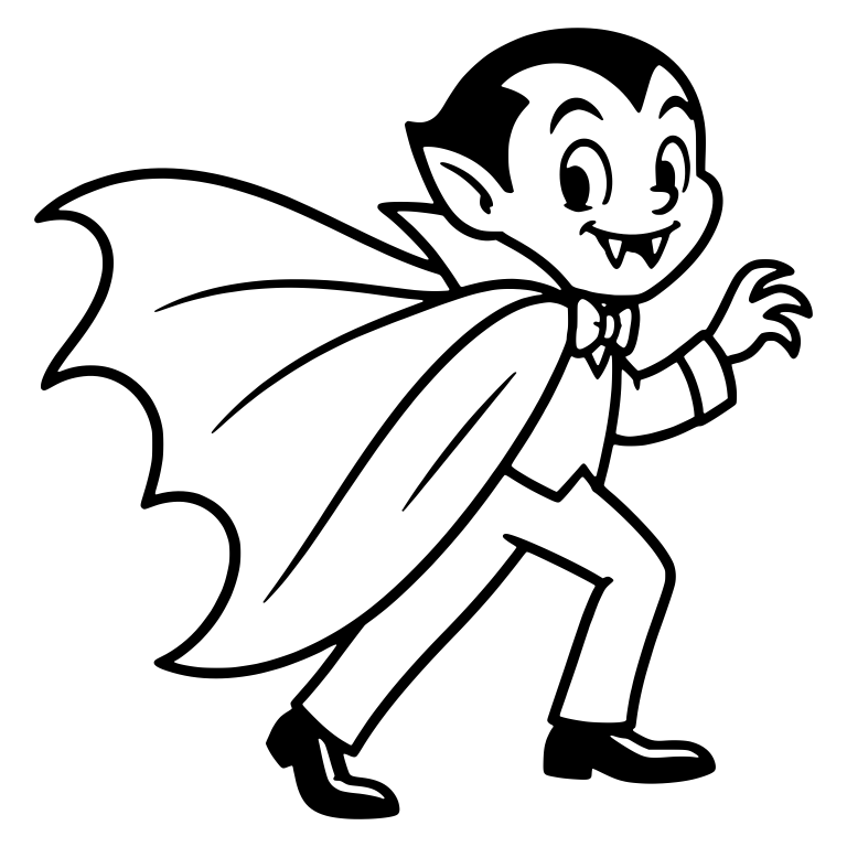 Sneaking Vampire With Flowing Cape and Clawed Hand — free characters SVG cut file