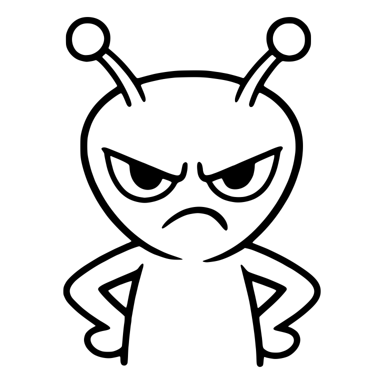 Grumpy Alien Standing With Hands on Hips — free fantasy-creature SVG cut file