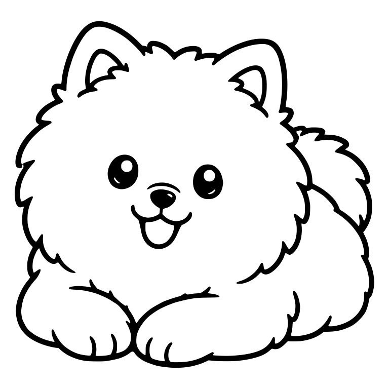 Pomeranian Lying Down With Paws Forward — free animal SVG cut file
