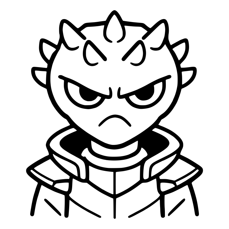 Angry Spiky Alien in Armored High-Collar Jacket — free fantasy-creature SVG cut file