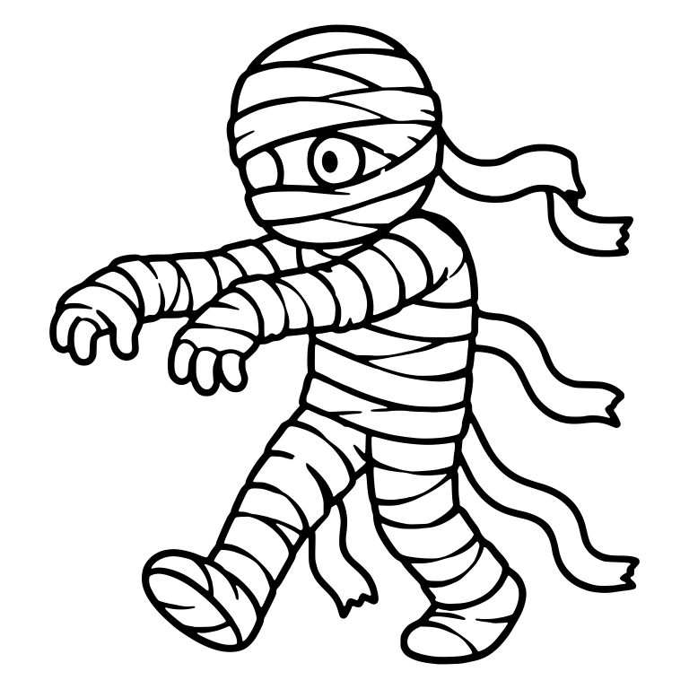 Walking Mummy With Outstretched Arms and Flowing Wraps — free fantasy-creature SVG cut file