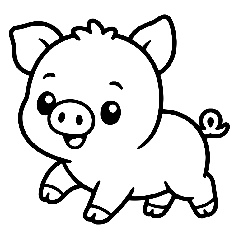 Trotting Piglet with Lifted Hoof and Perky Ears — free animal SVG cut file