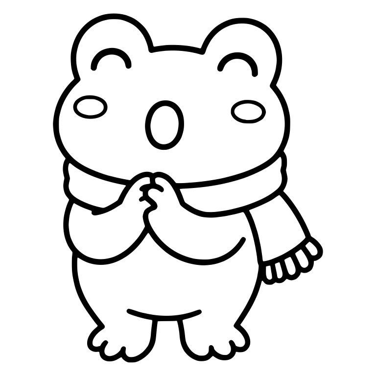 Singing Frog in Scarf with Hands Clasped — free animal SVG cut file