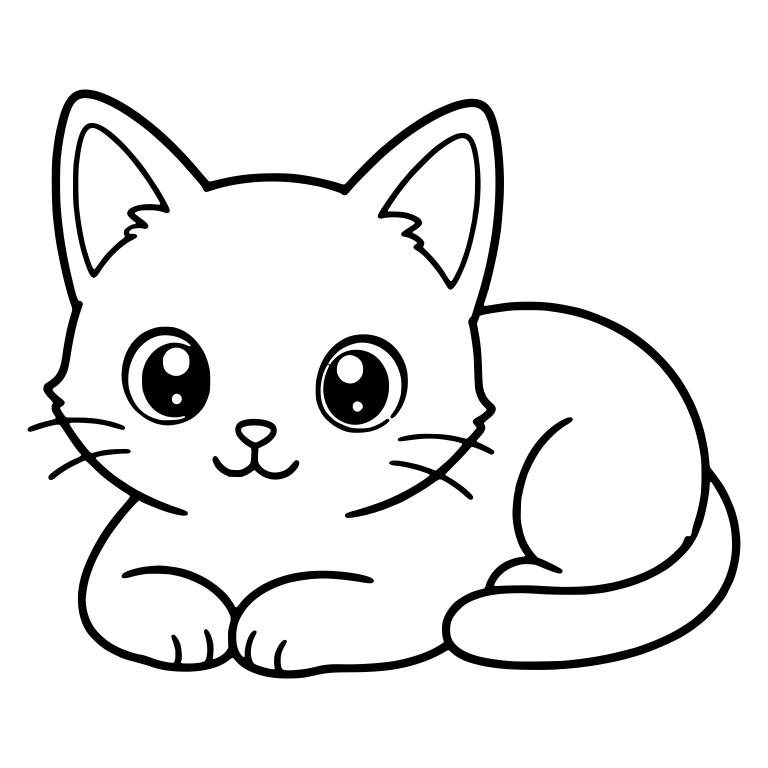 Lying Pointed Ear Kitten With Paws Tucked — free animal SVG cut file