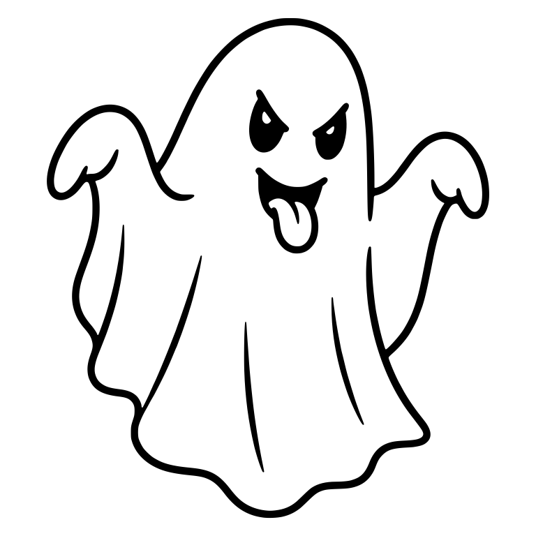 Mischievous Ghost Sticking Out Tongue with Raised Arms — free fantasy-creature SVG cut file