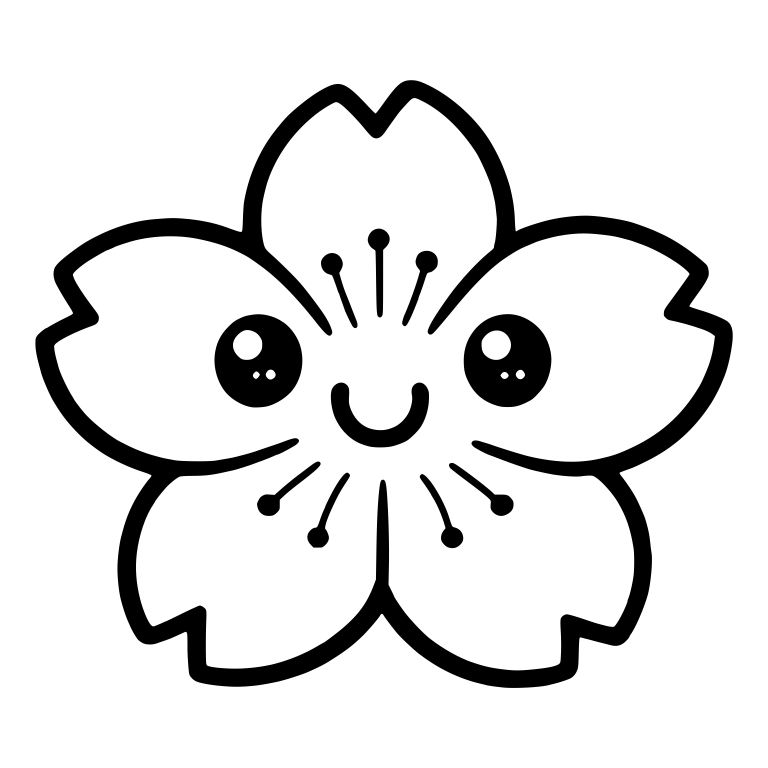 Sparkle Eyed Cherry Blossom With Stamen Dots — free floral SVG cut file
