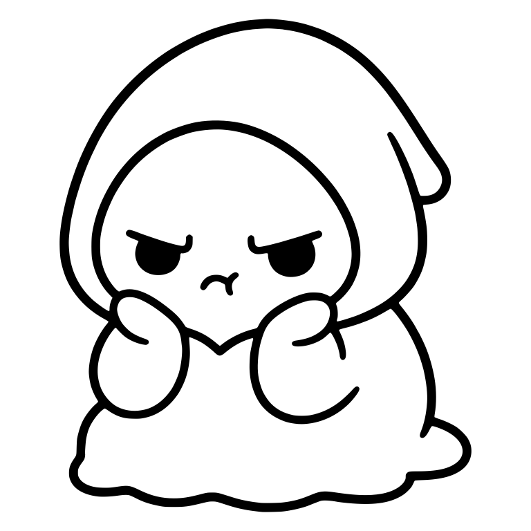 Annoyed Grim Reaper Pouting With Hands on Cheeks — free characters SVG cut file