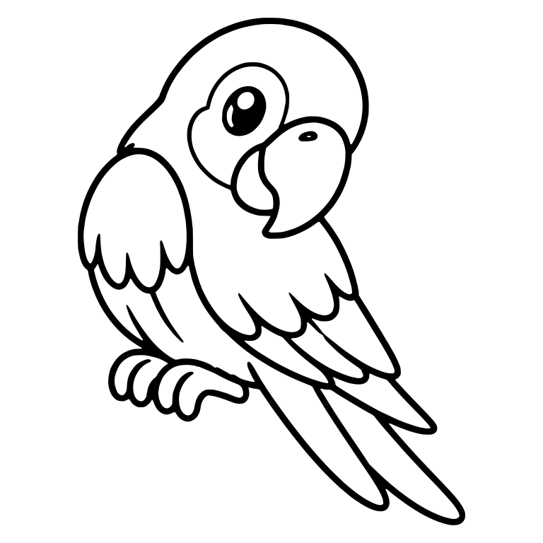 Long-Tailed Macaw Leaning with Head Turned to the Right — free animal SVG cut file