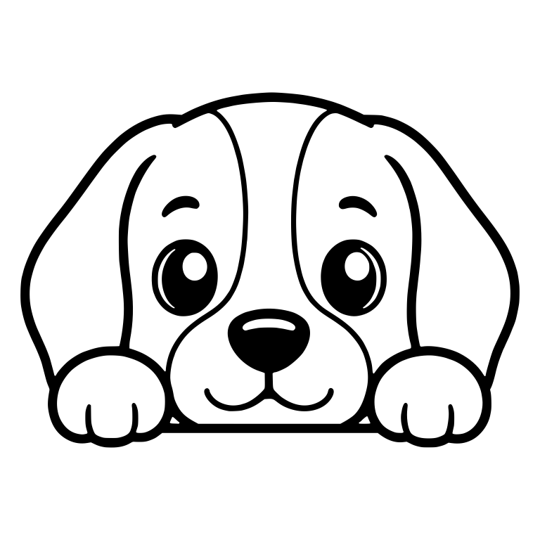 Beagle Puppy Peeking Over A Ledge With Both Paws — free animal SVG cut file