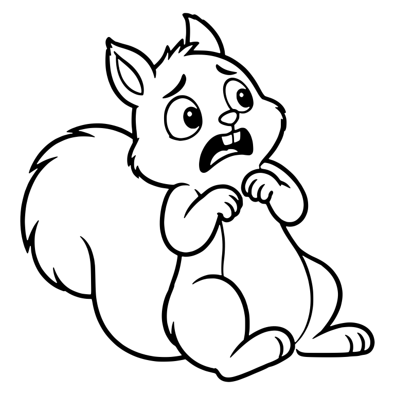Frightened Squirrel Leaning Back with Raised Paws — free animal SVG cut file