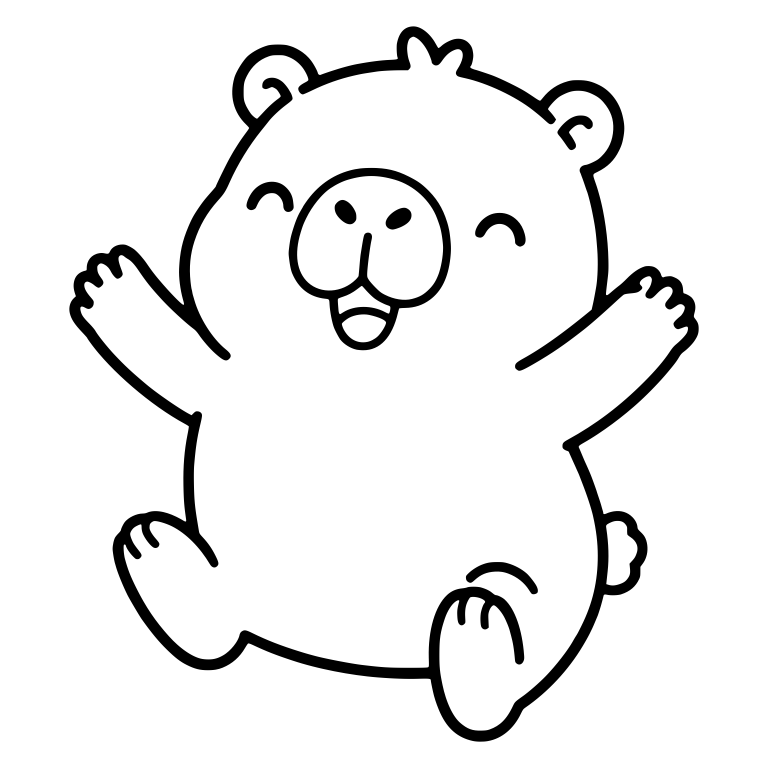 Happy Capybara Jumping with Both Arms Up — free animal SVG cut file