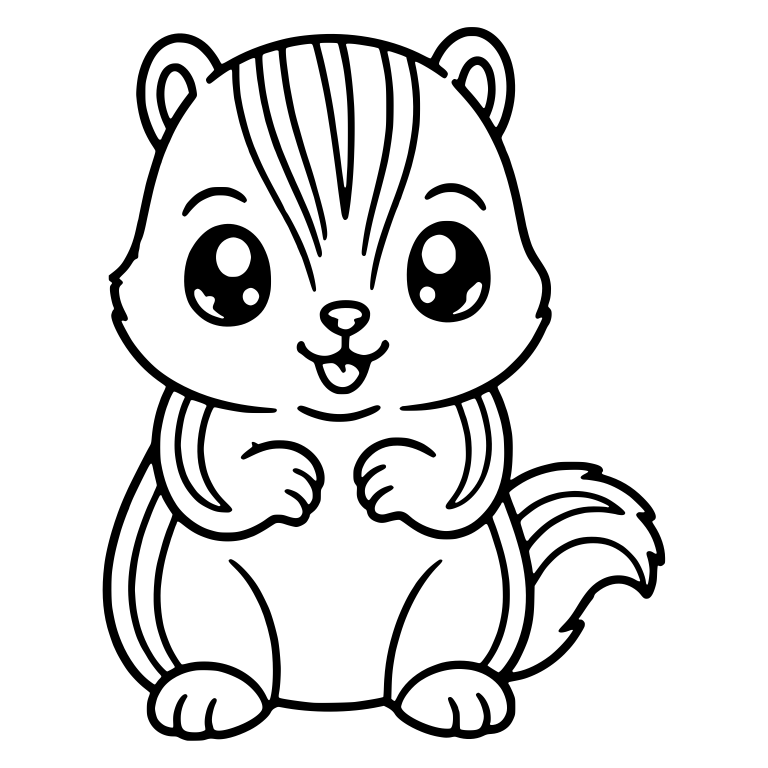 Striped Squirrel Sitting With Paws Together — free animal SVG cut file